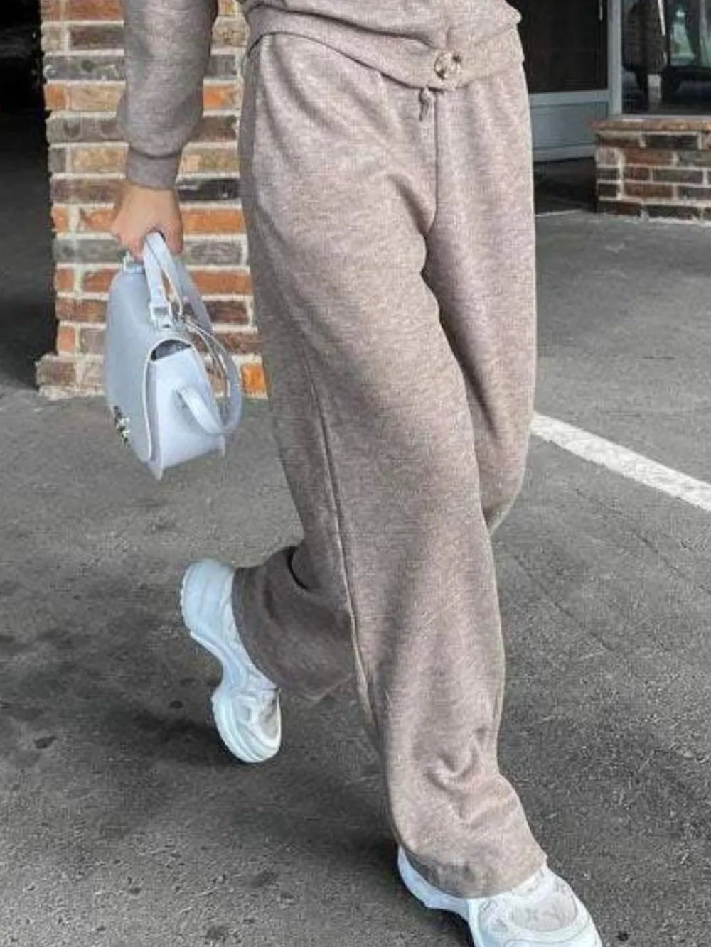 Full Size Button Up Long Sleeve Top and Pants Set - Rochelle's House LLC