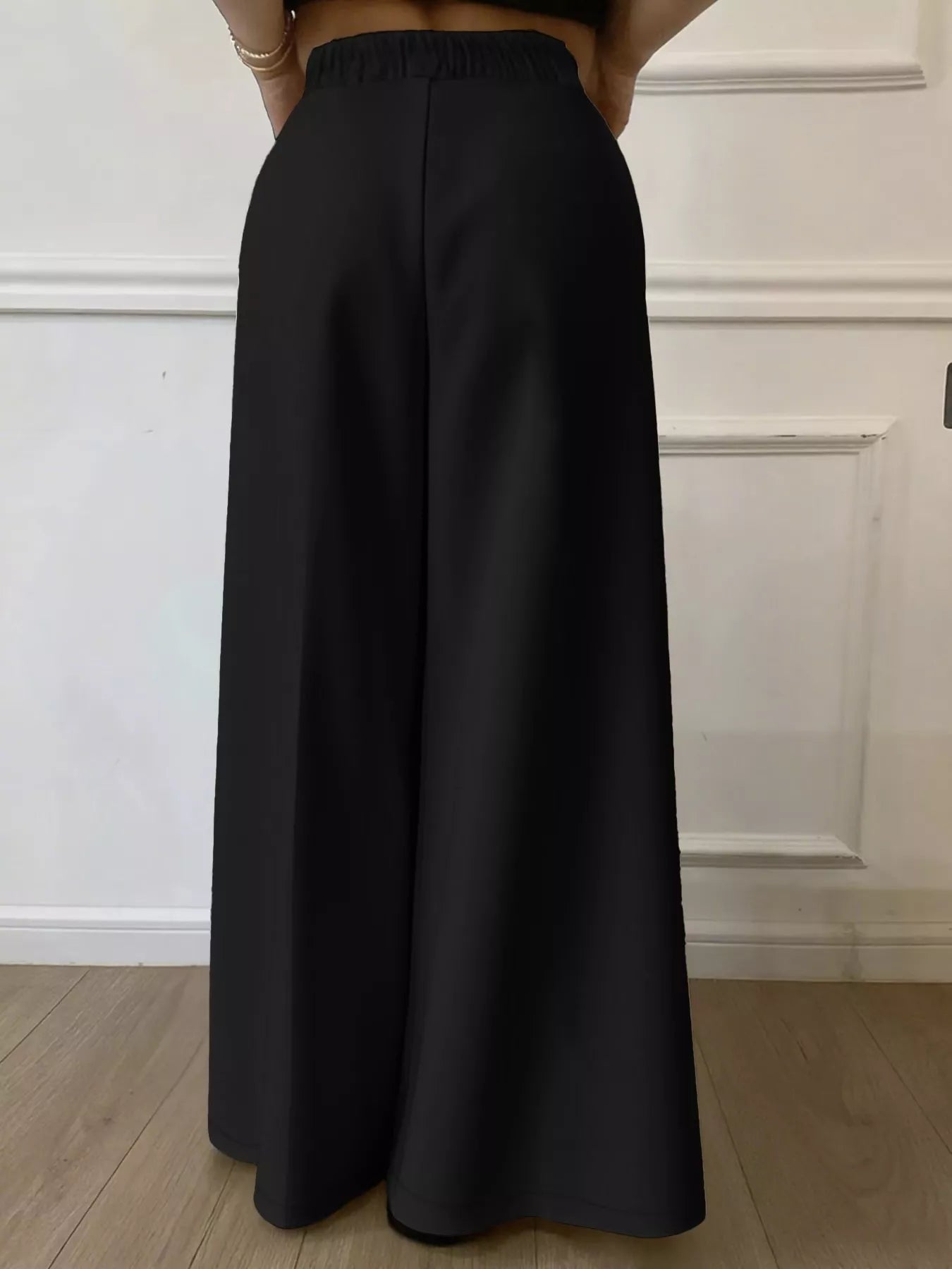 Plus Size Elastic Waist Wide Leg Pants - Rochelle's House LLC