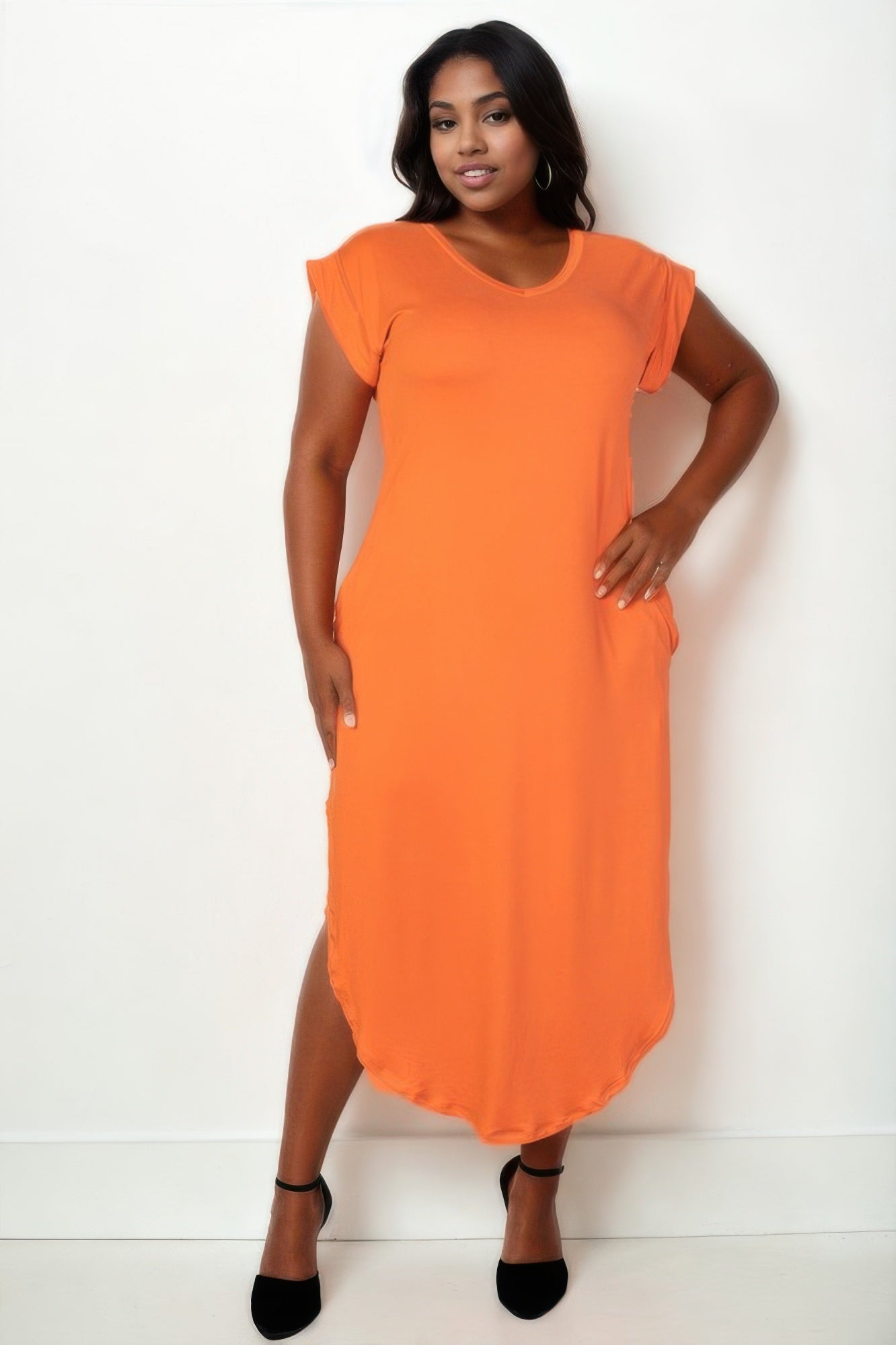 batwing maxi dress plus size Plus Size Batwing V-Neck Maxi Dress