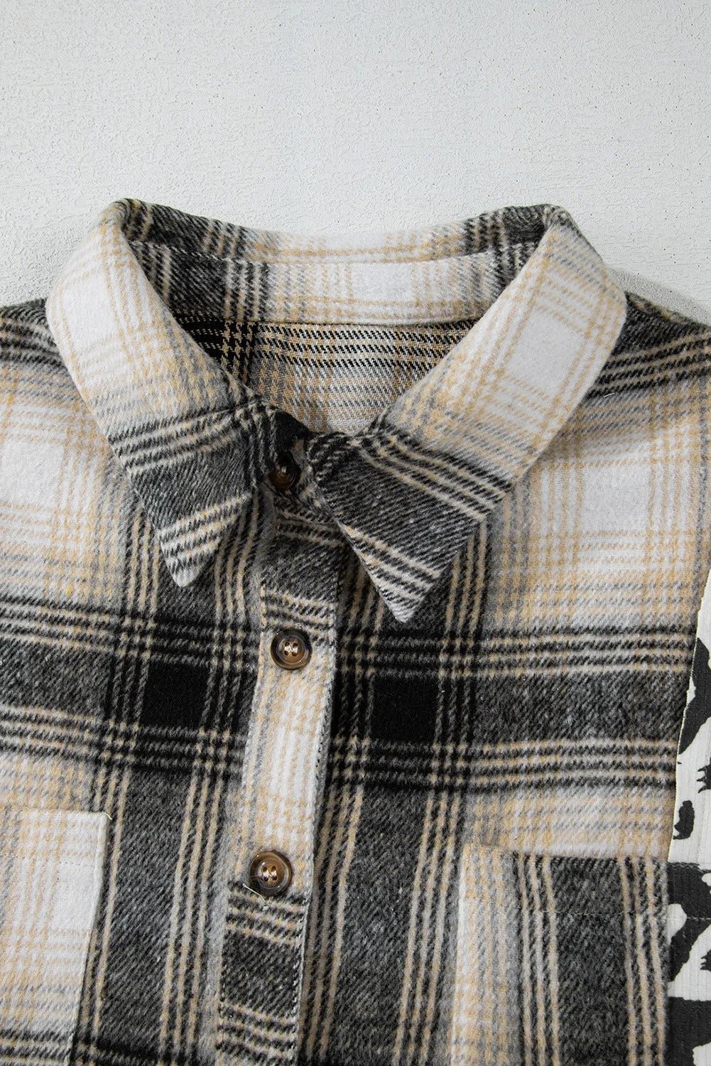 Plus Size Leopard Plaid Button Up Long Sleeve Shacket - Rochelle's House LLC