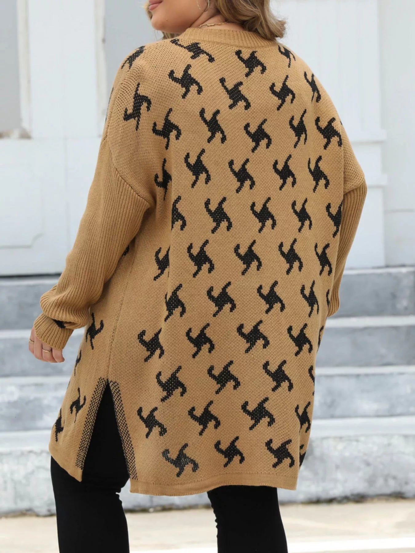 Plus Size Open Front Drop Shoulder Knit Cardigan - Rochelle's House LLC