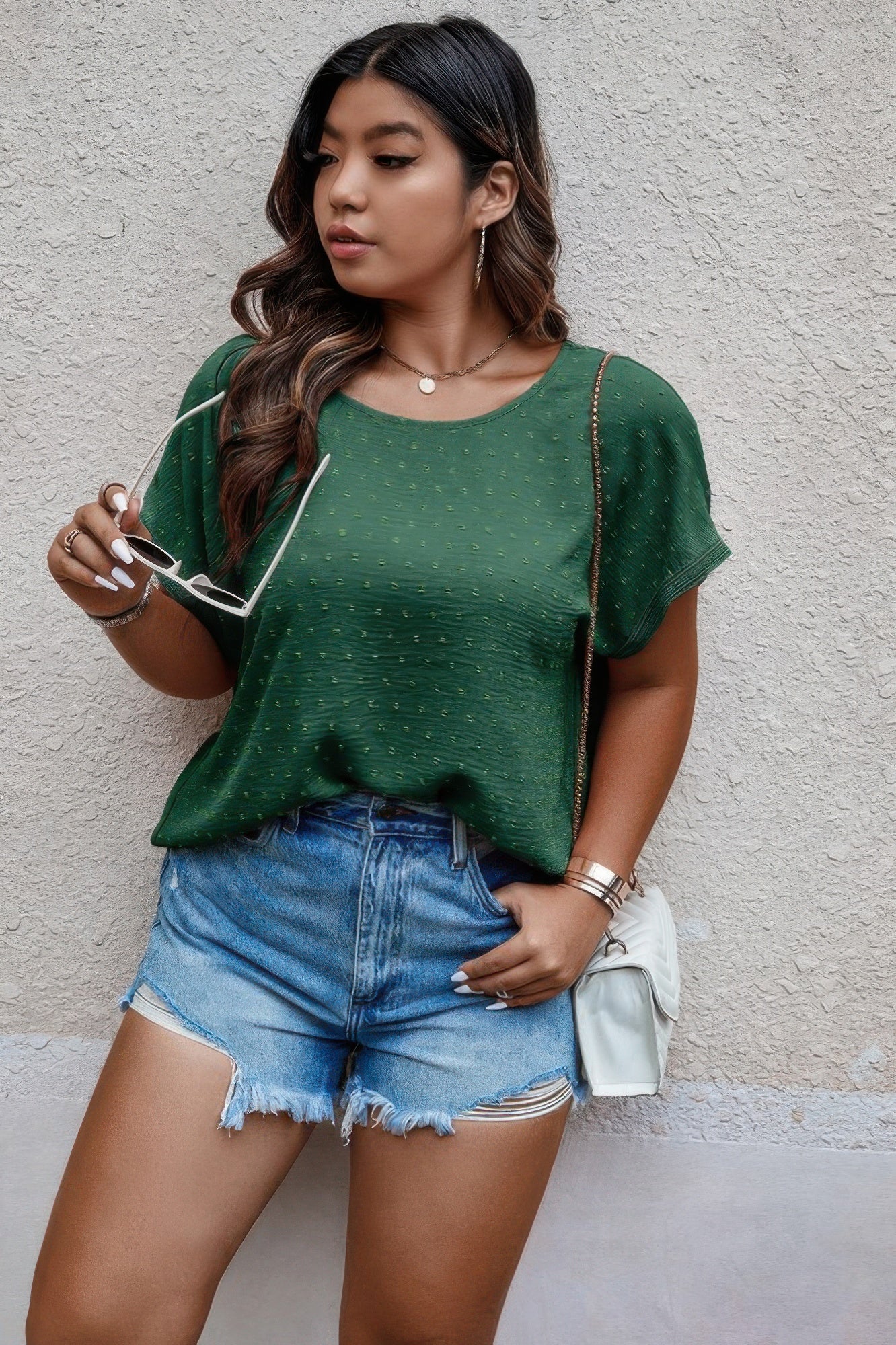 Lifestyle image of product styled for a chic daytime look