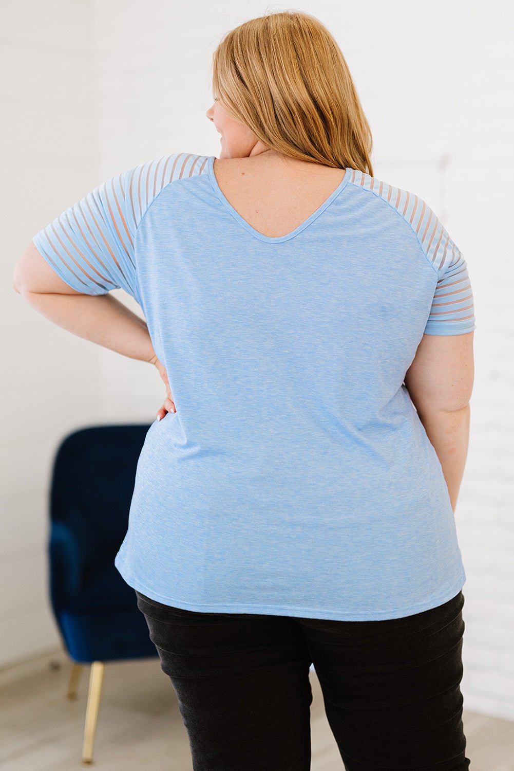 Plus Size V - Neck Raglan Sleeve Tee - Rochelle's House LLC