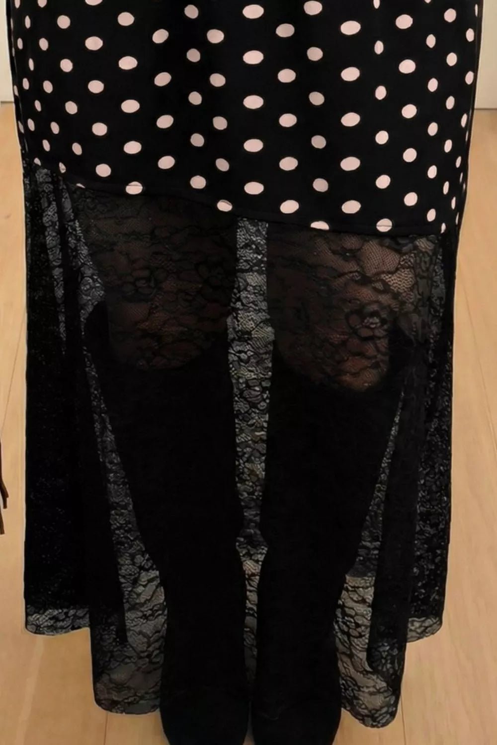 Polka Dot Patchwork Lace Maxi Skirt - Rochelle's House LLC