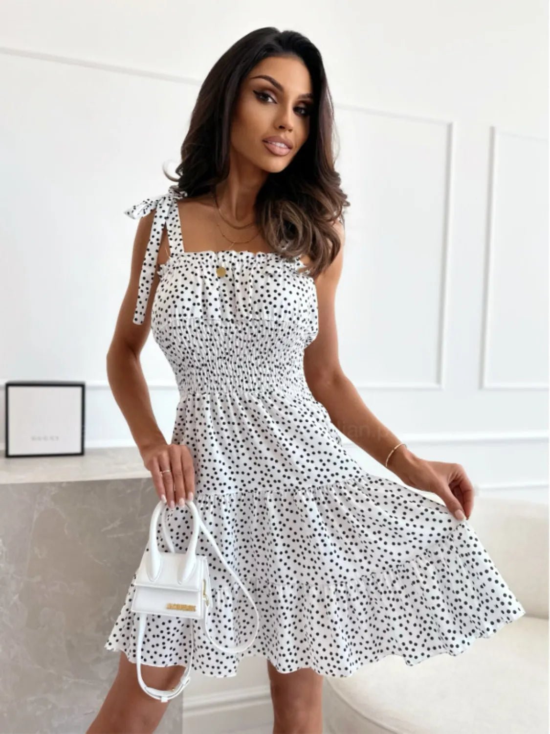 Lifestyle image of product styled for a chic daytime look