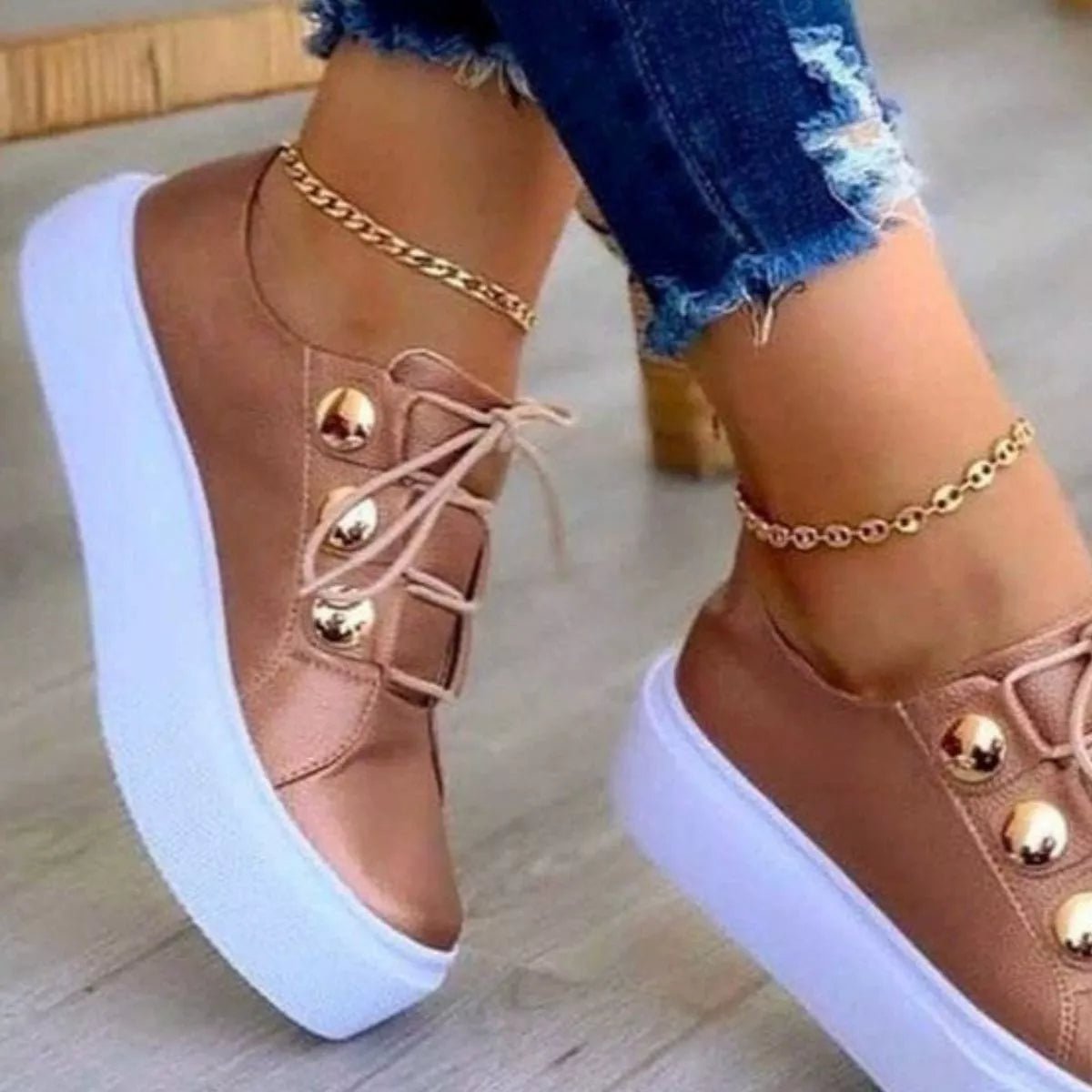 Round Toe Platform Sneakers - Rochelle's House LLC