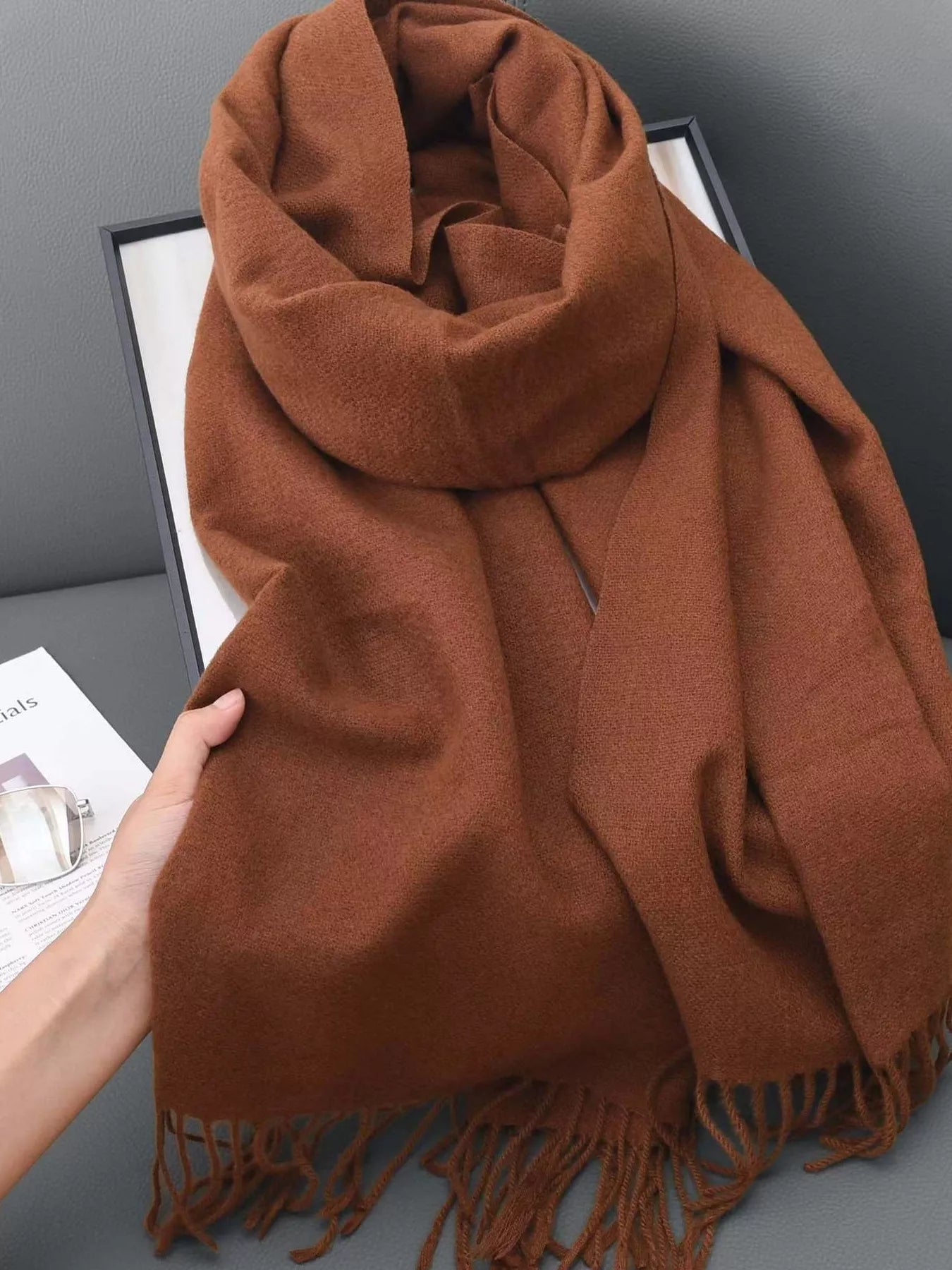 Solid Color Fringe Scarf - Rochelle's House LLC