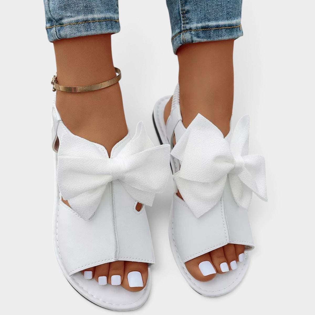 Open Toe Bow Sandals