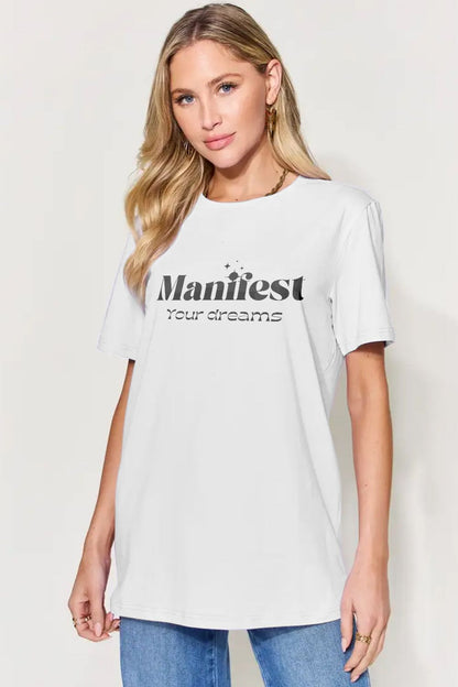 Simply Love MANIFEST YOUR DREAMS Printed T-Shirt
