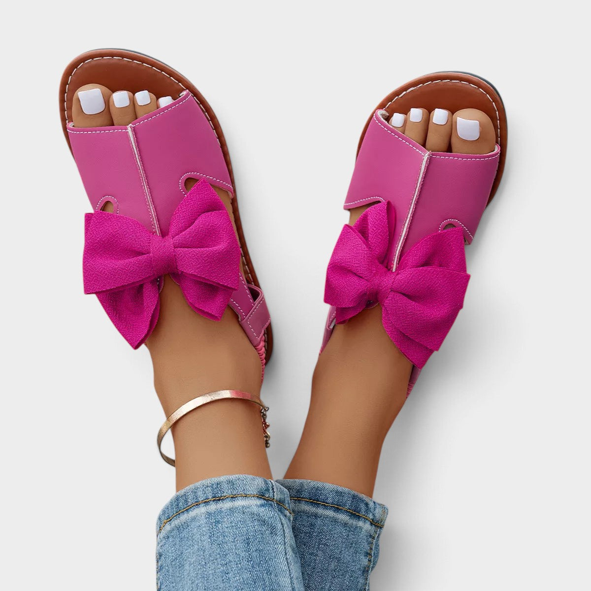 Open Toe Bow Sandals