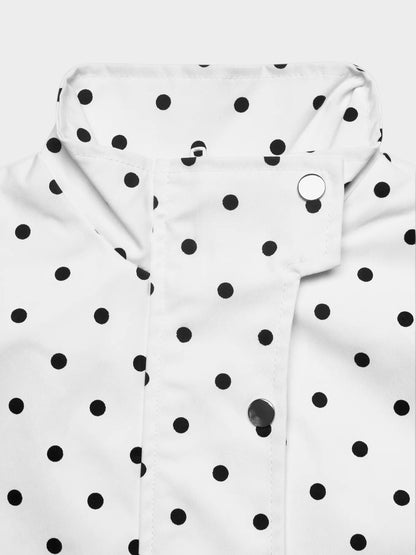 Polka Dot Zip Up Cropped Jacket