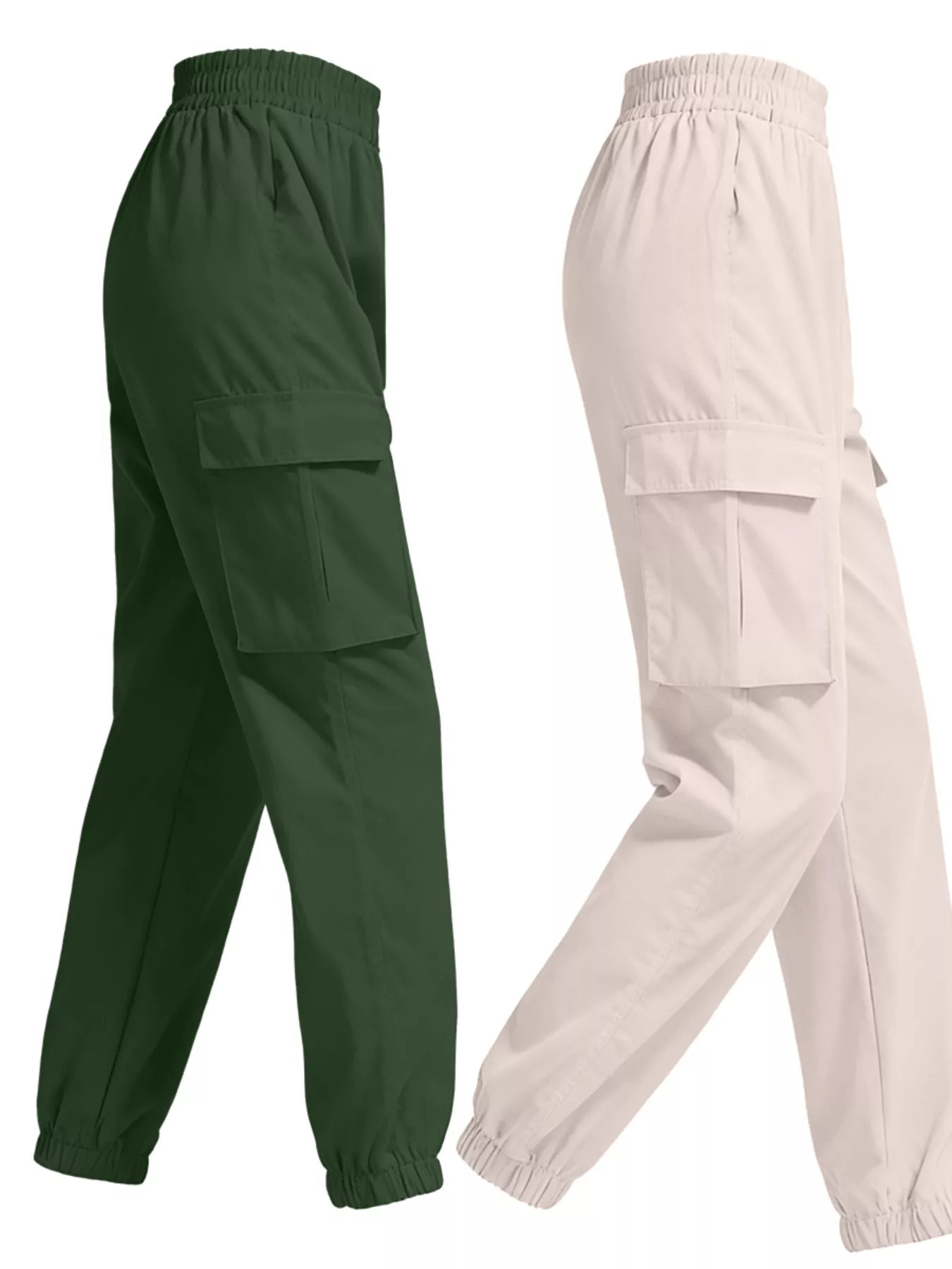 2 Piece Elastic Waist Cargo Pants - Rochelle's House LLC