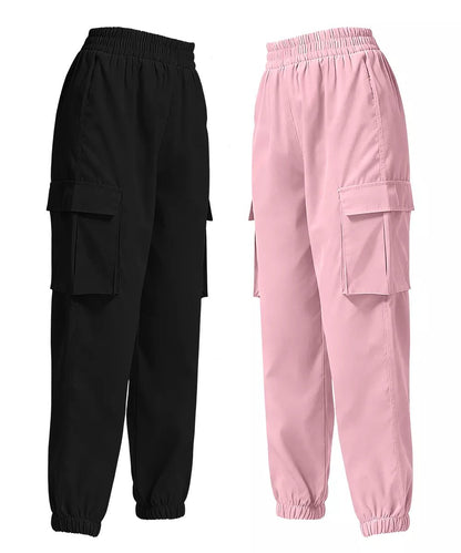 2 Piece Elastic Waist Cargo Pants - Rochelle's House LLC