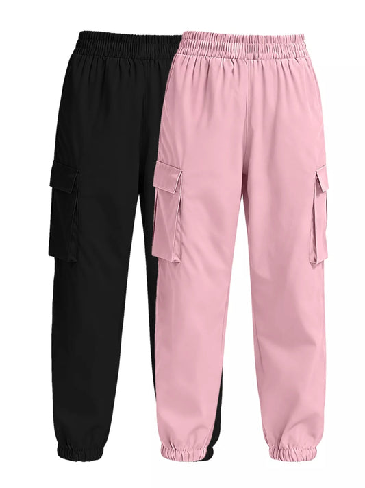 2 Piece Elastic Waist Cargo Pants - Rochelle's House LLC