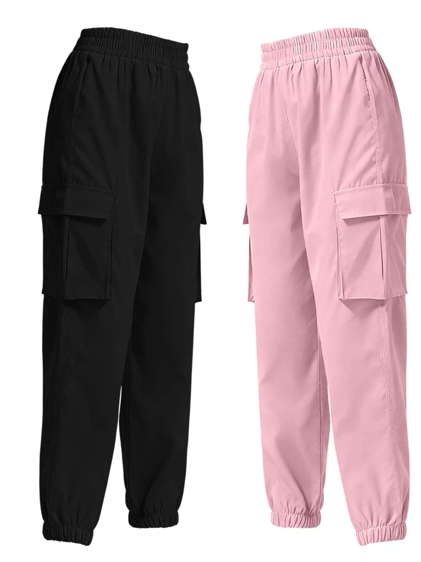 2 Piece Elastic Waist Cargo Pants - Rochelle's House LLC