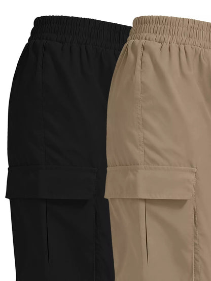 2 Piece Elastic Waist Cargo Pants - Rochelle's House LLC