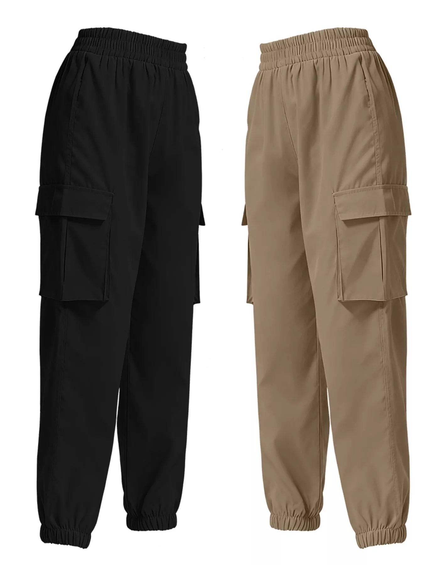2 Piece Elastic Waist Cargo Pants - Rochelle's House LLC