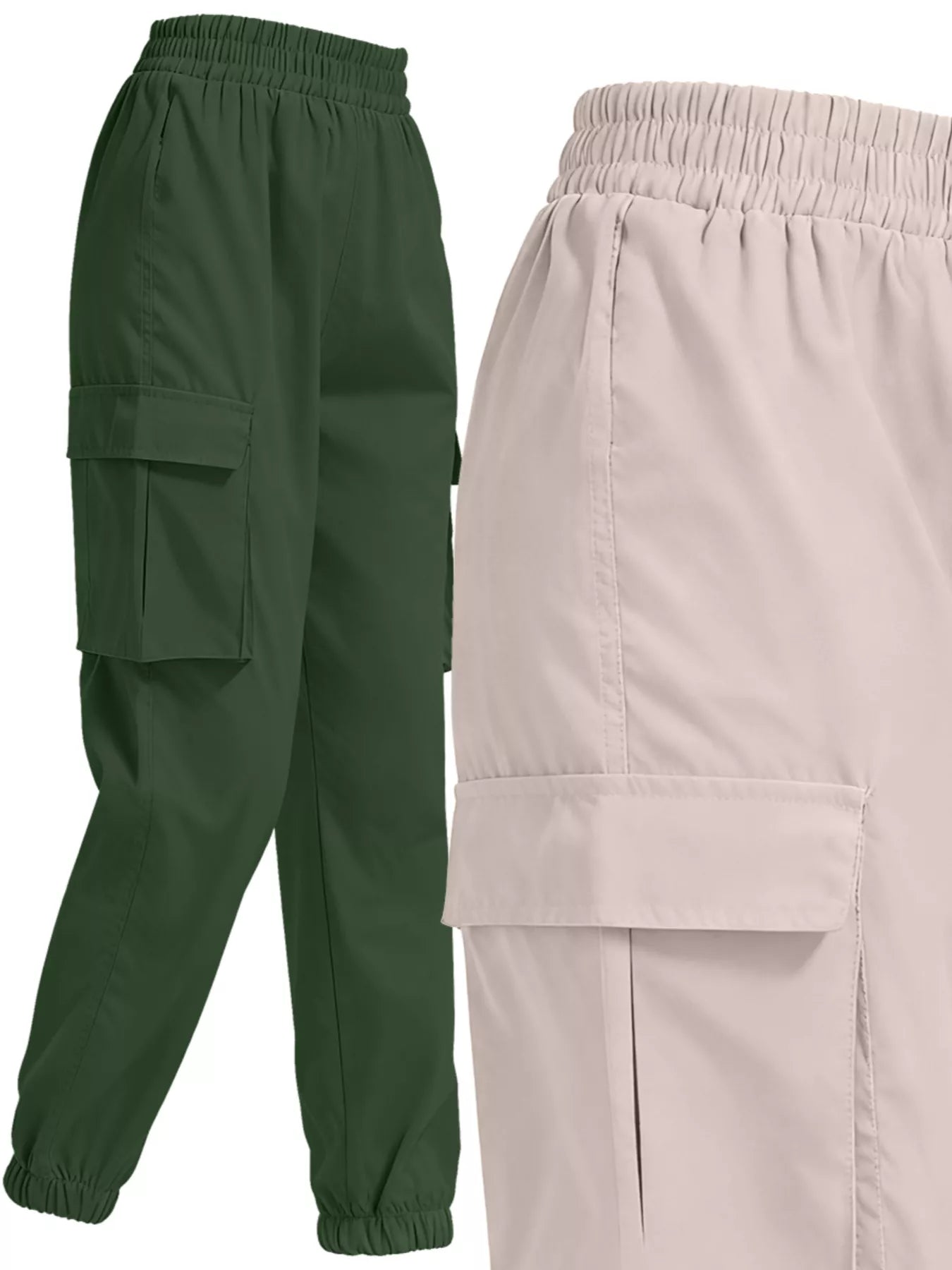 2 Piece Elastic Waist Cargo Pants - Rochelle's House LLC