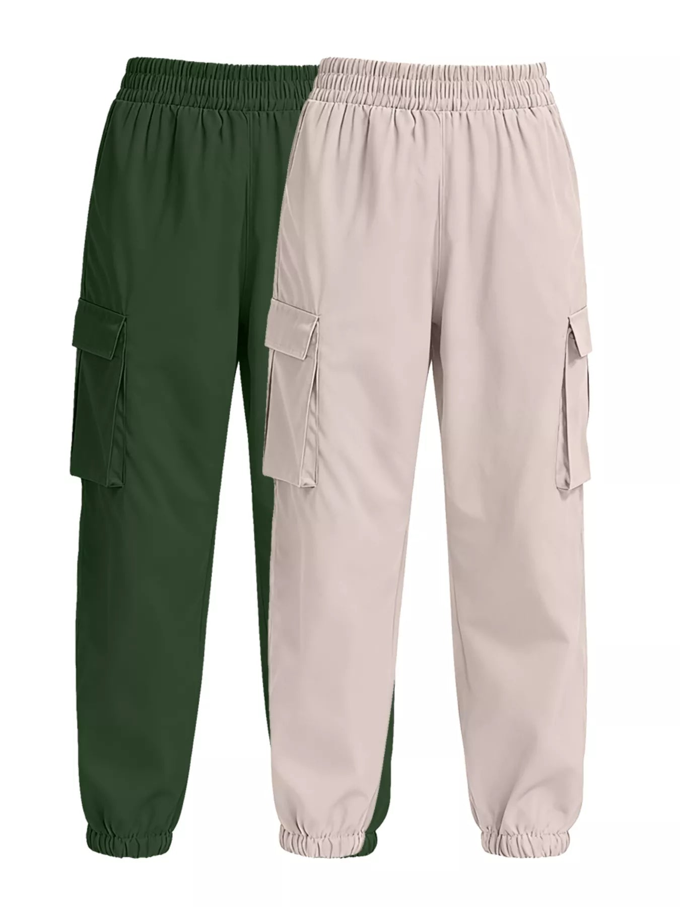 2 Piece Elastic Waist Cargo Pants - Rochelle's House LLC