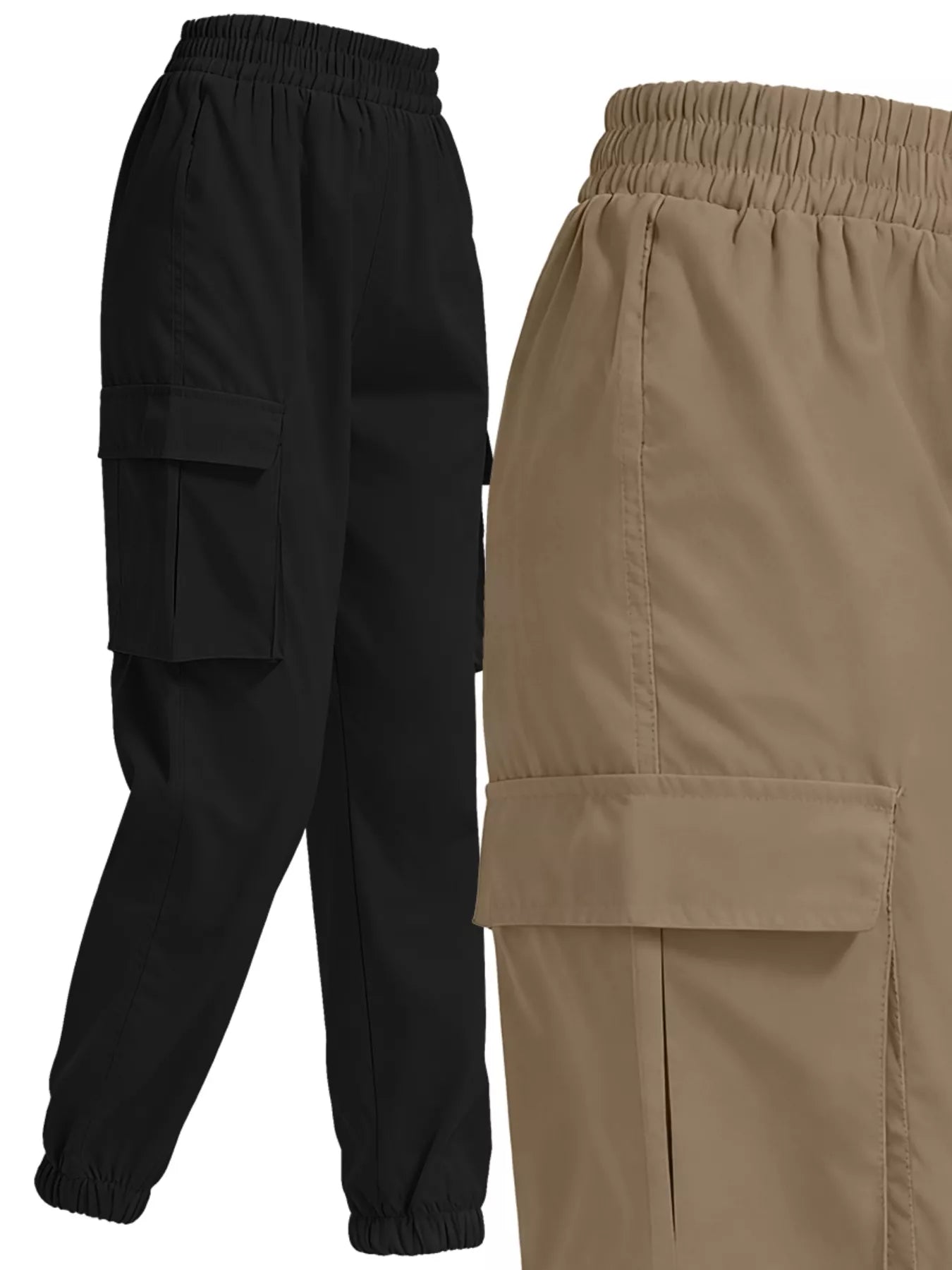 2 Piece Elastic Waist Cargo Pants - Rochelle's House LLC