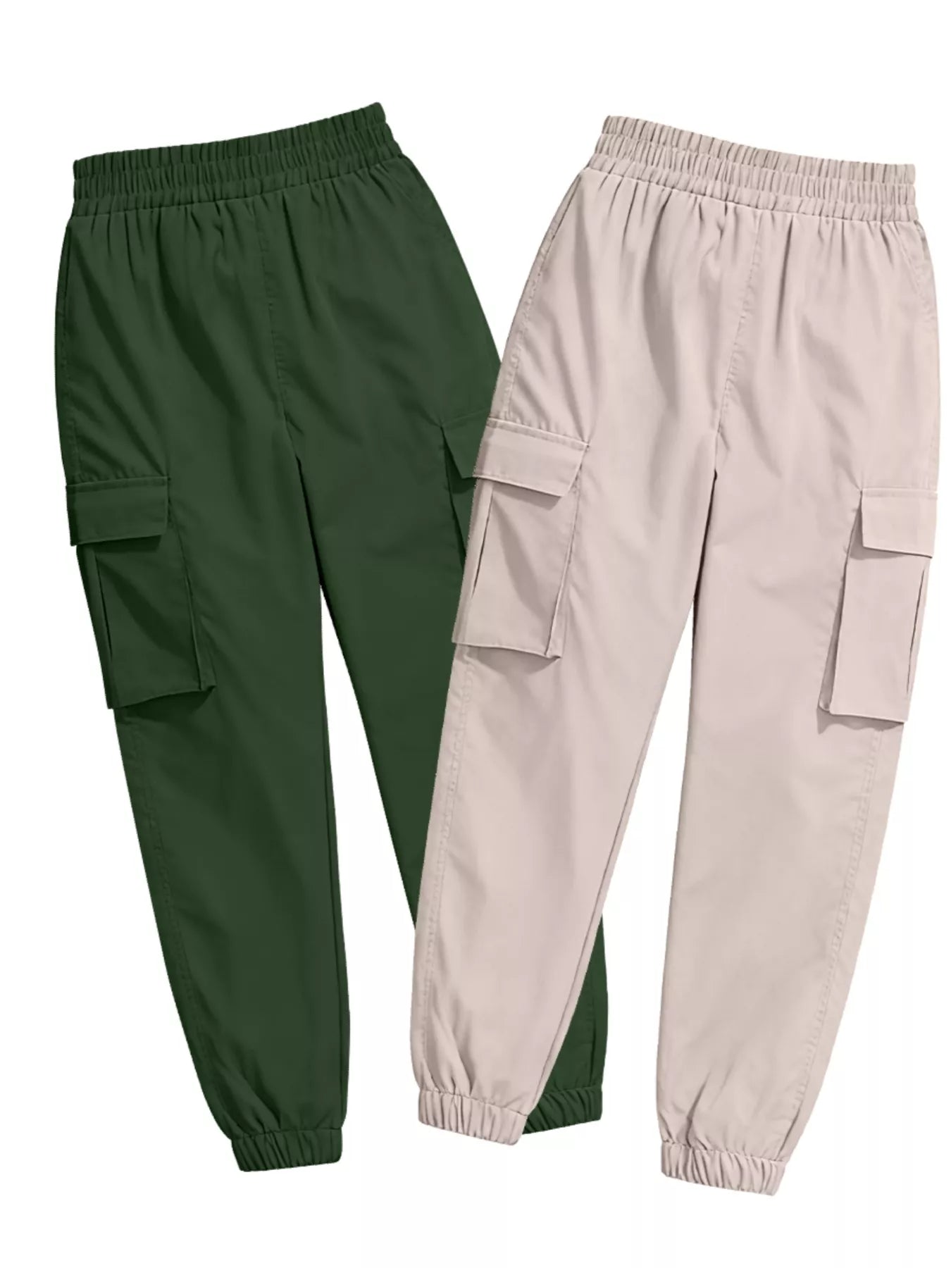 2 Piece Elastic Waist Cargo Pants - Rochelle's House LLC