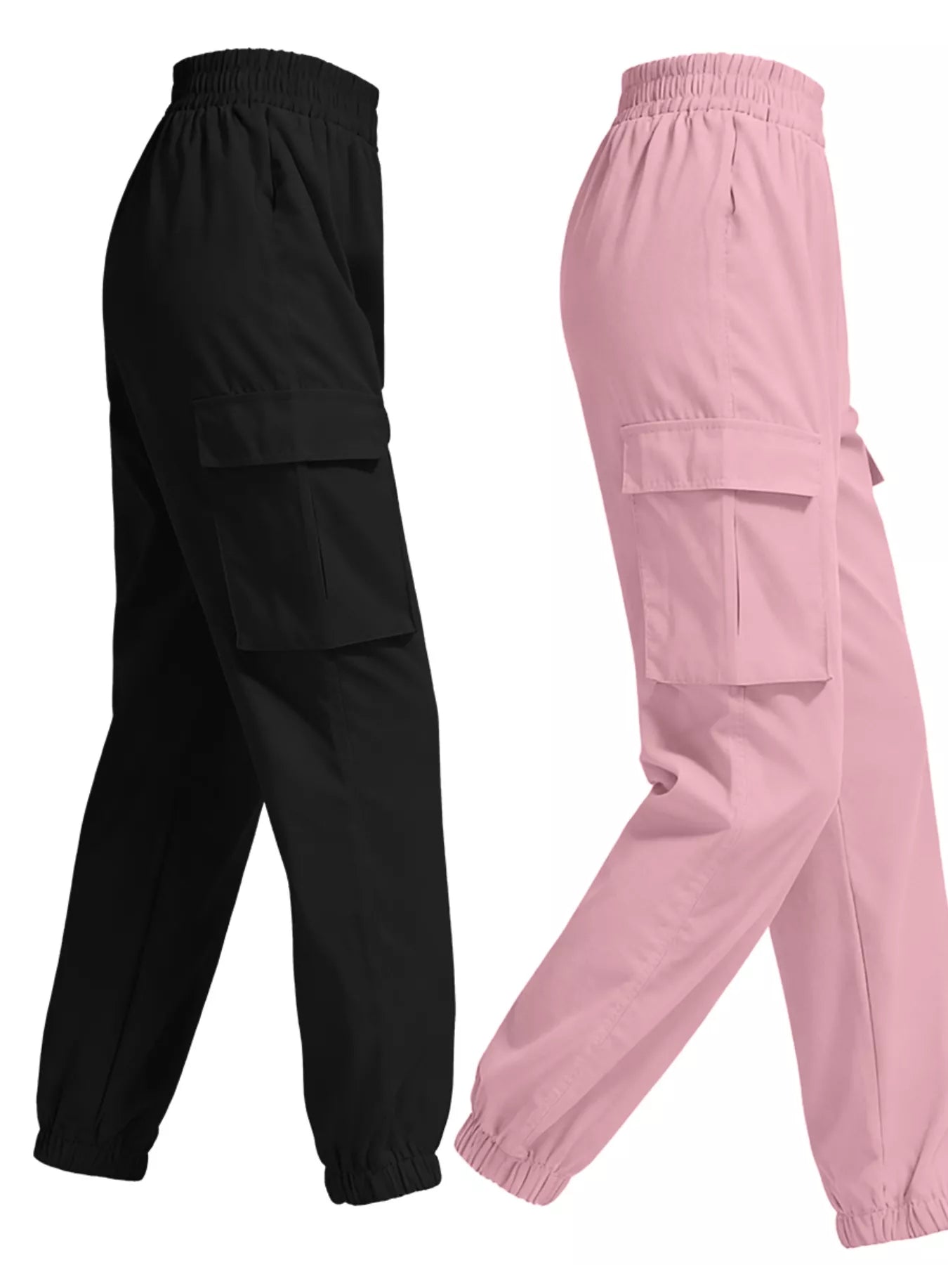 2 Piece Elastic Waist Cargo Pants - Rochelle's House LLC
