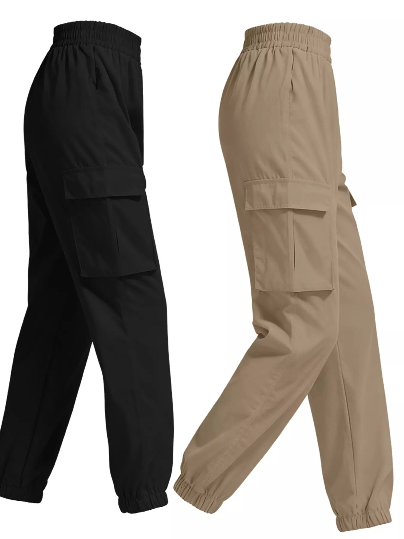2 Piece Elastic Waist Cargo Pants - Rochelle's House LLC