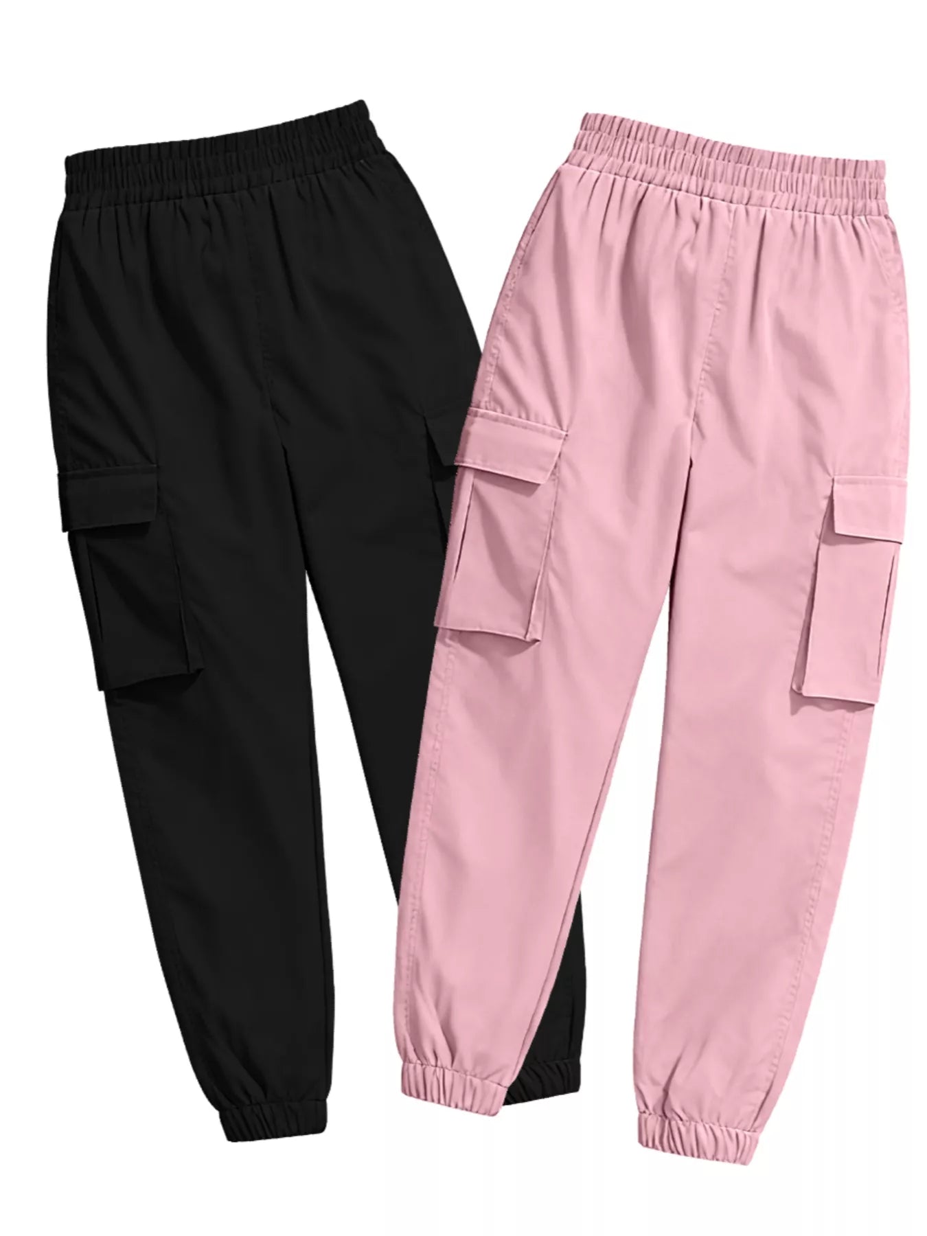 2 Piece Elastic Waist Cargo Pants - Rochelle's House LLC