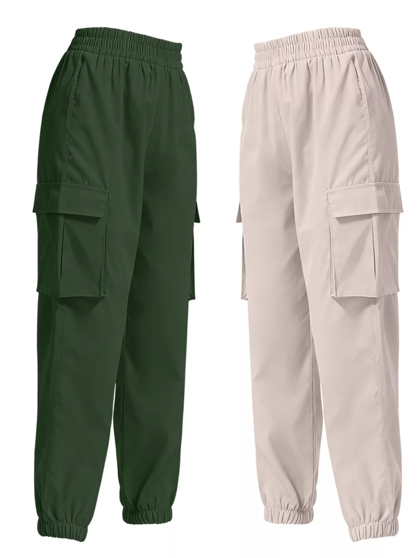 2 Piece Elastic Waist Cargo Pants - Rochelle's House LLC