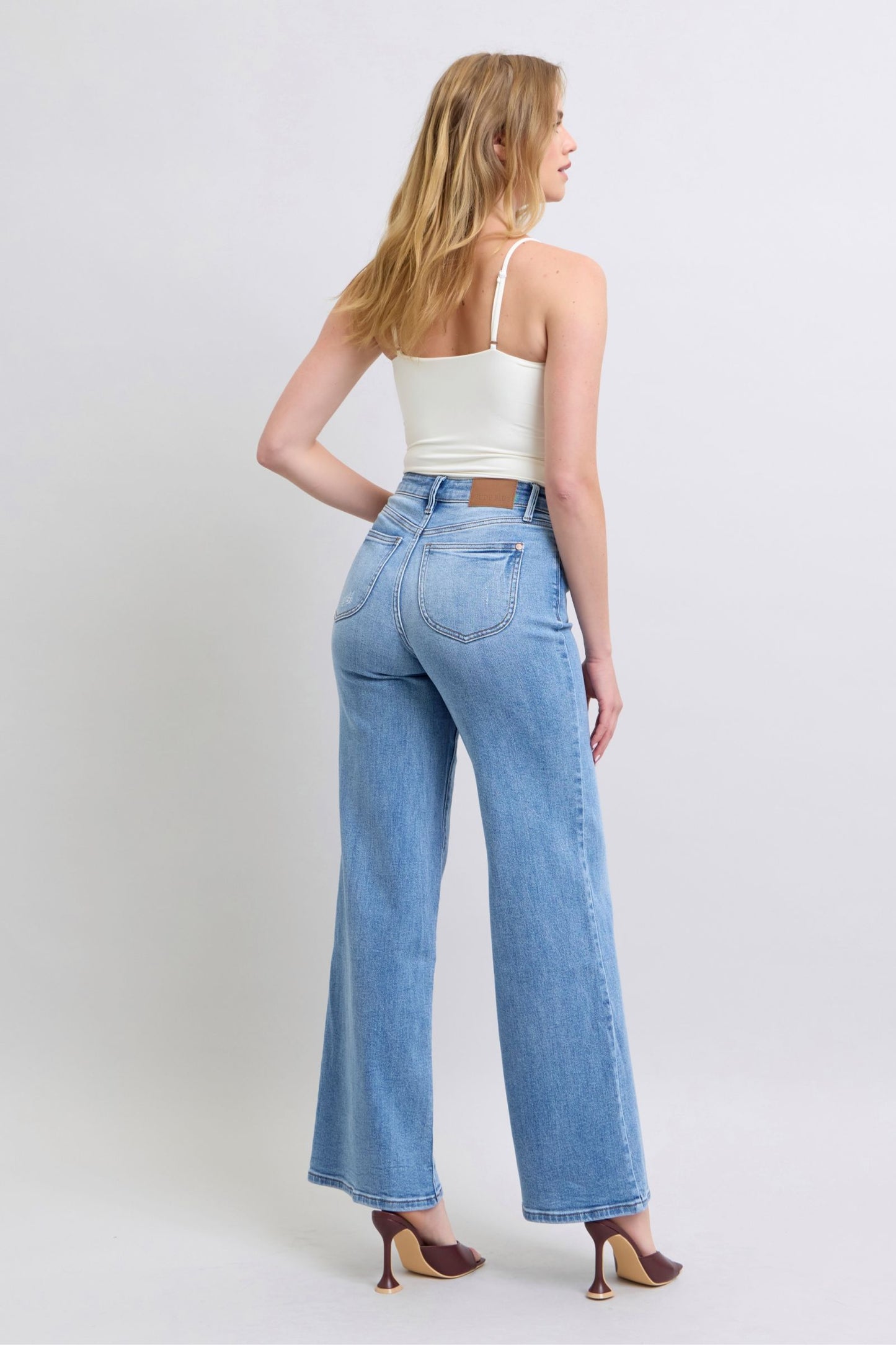 Judy Blue Full Size Wide Leg Jeans with Pockets