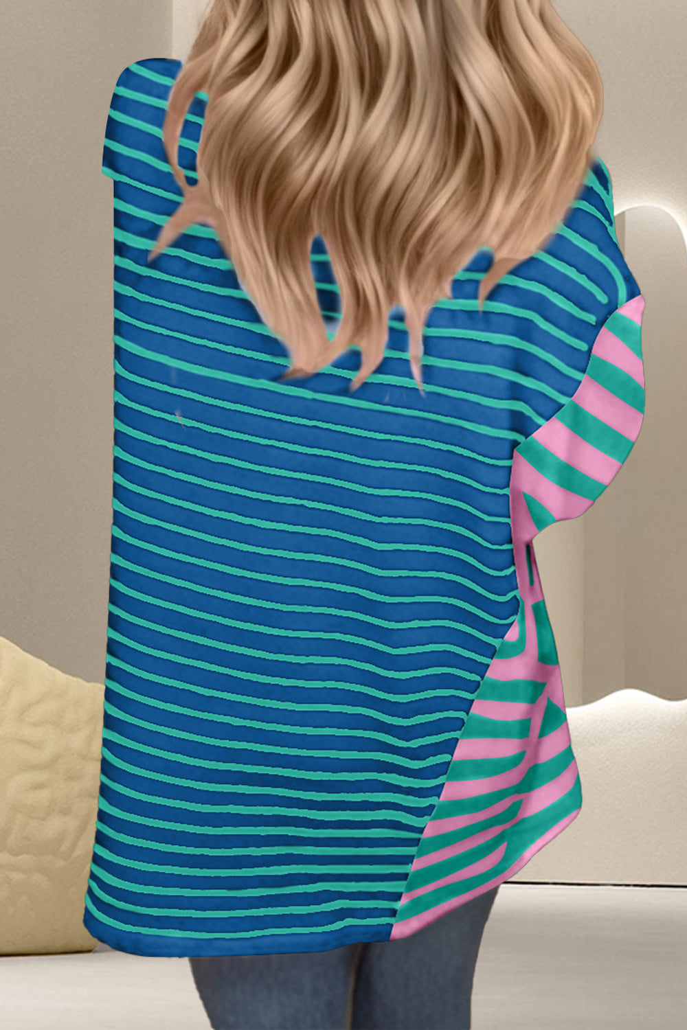 Striped Round Neck Half Sleeve T-Shirt