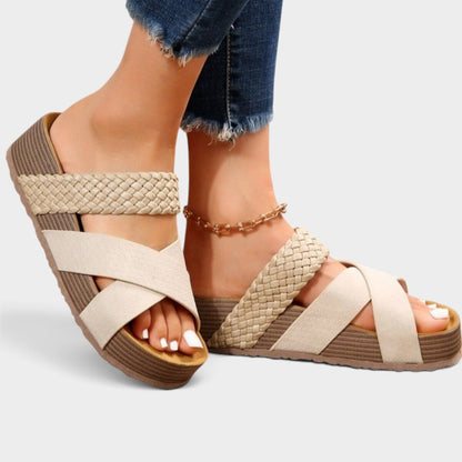 Braided Strap Platform Sandals