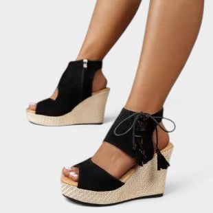 Peep Toe Wedge Sandals