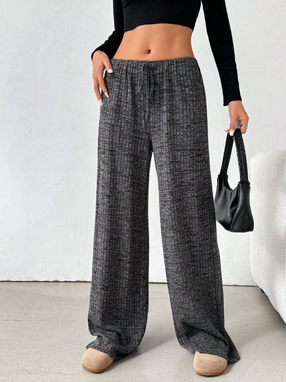 Tied Striped Wide Leg Pants