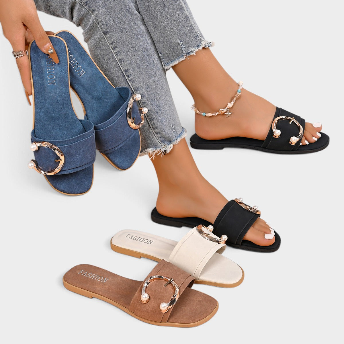 Buckle Decor Open Toe Sandals