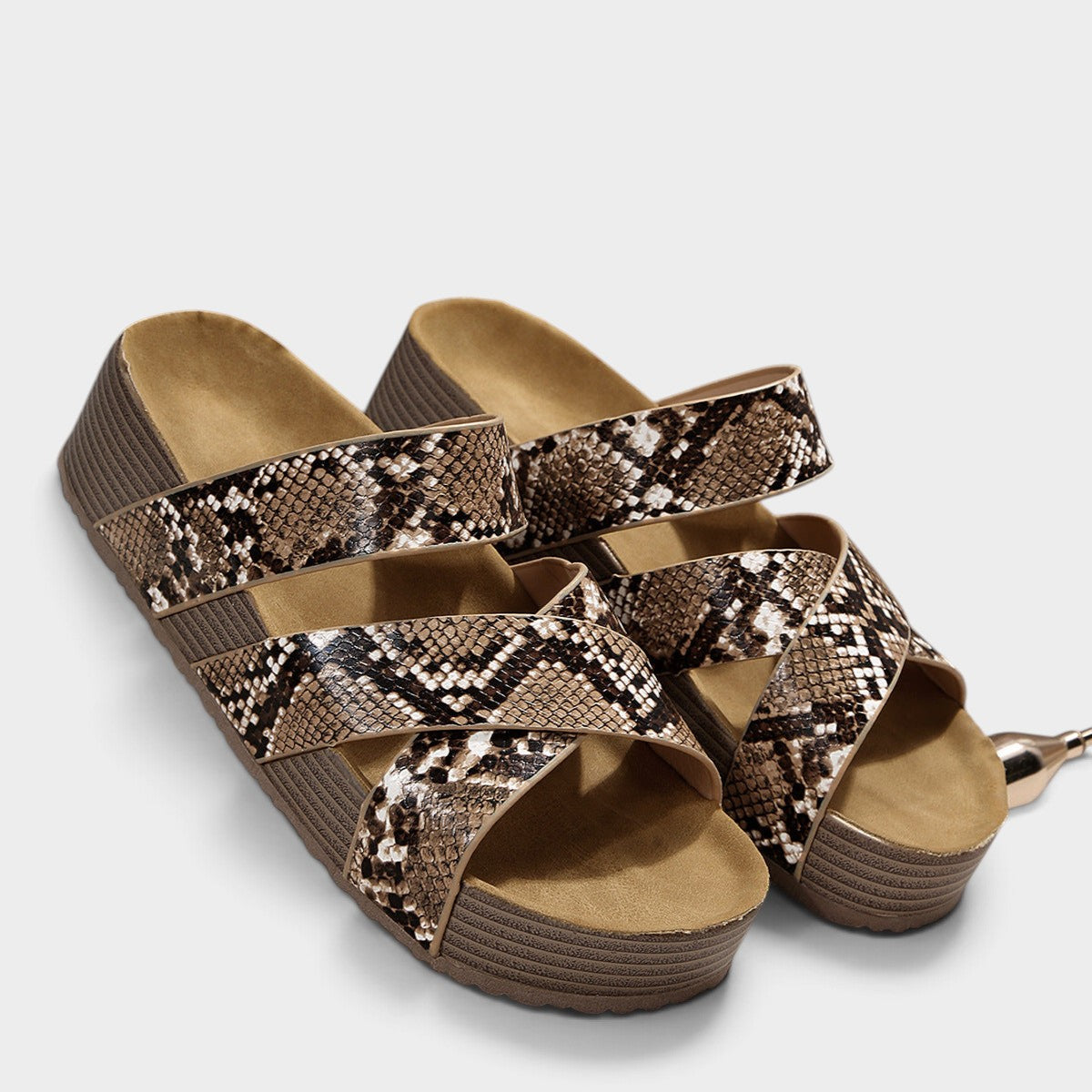 Braided Strap Platform Sandals