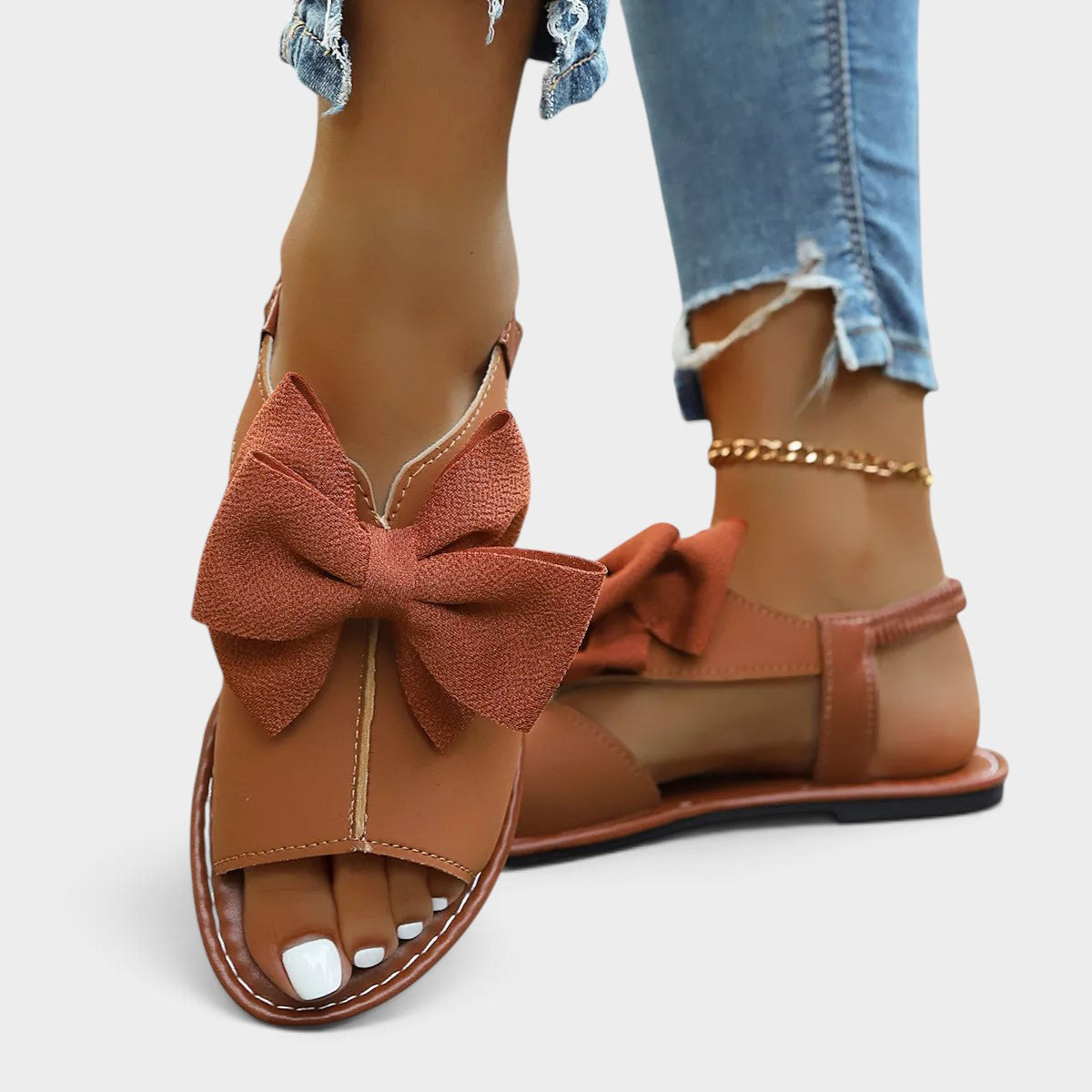 Open Toe Bow Sandals