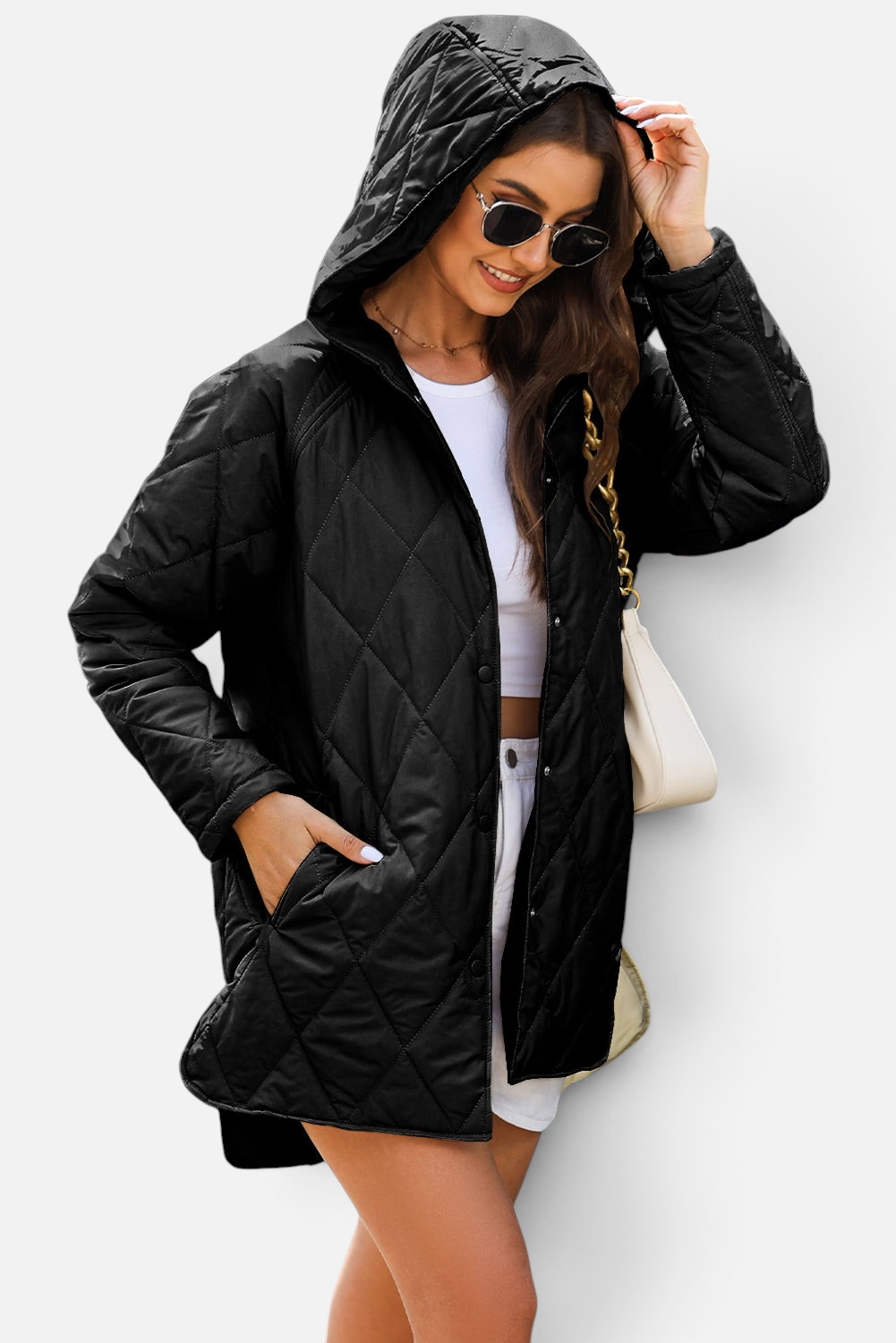 Lifestyle image of product styled for a chic daytime look
