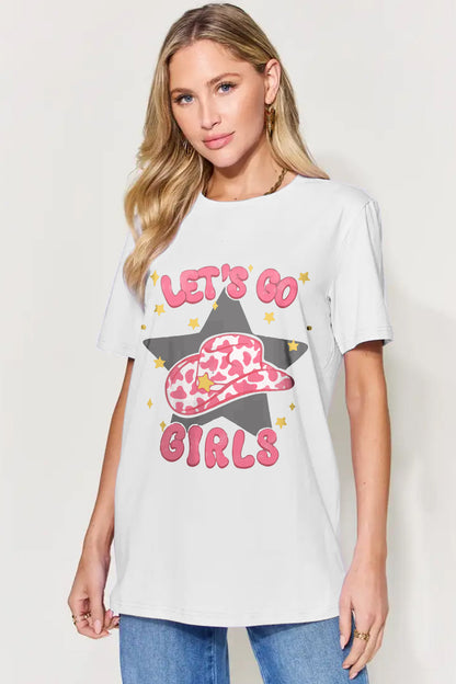 Simply Love Full Size LET'S GO GIRLS Short Sleeve T-Shirt