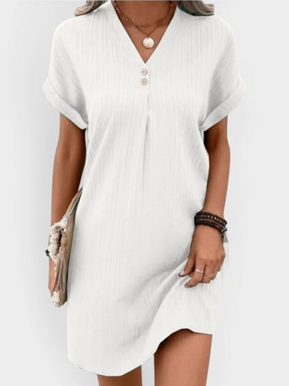 Full Size Casual V-Neck Short Sleeve Dress Plus Size
