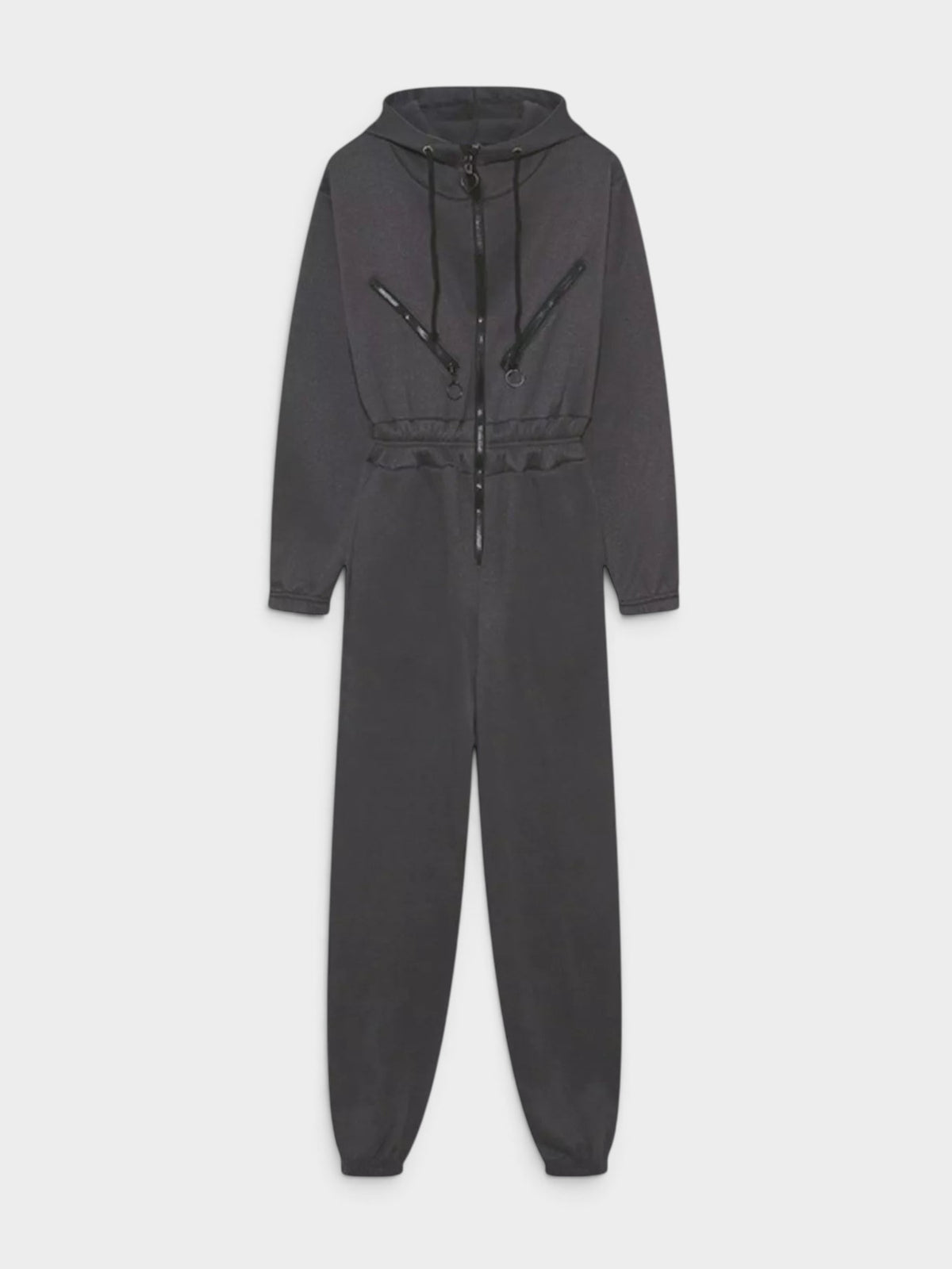 Hooded Zip-Up Long Sleeve Jumpsuit