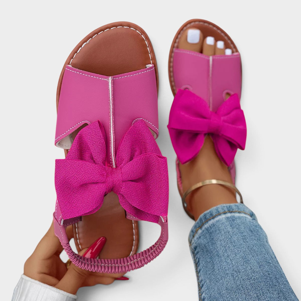 Open Toe Bow Sandals