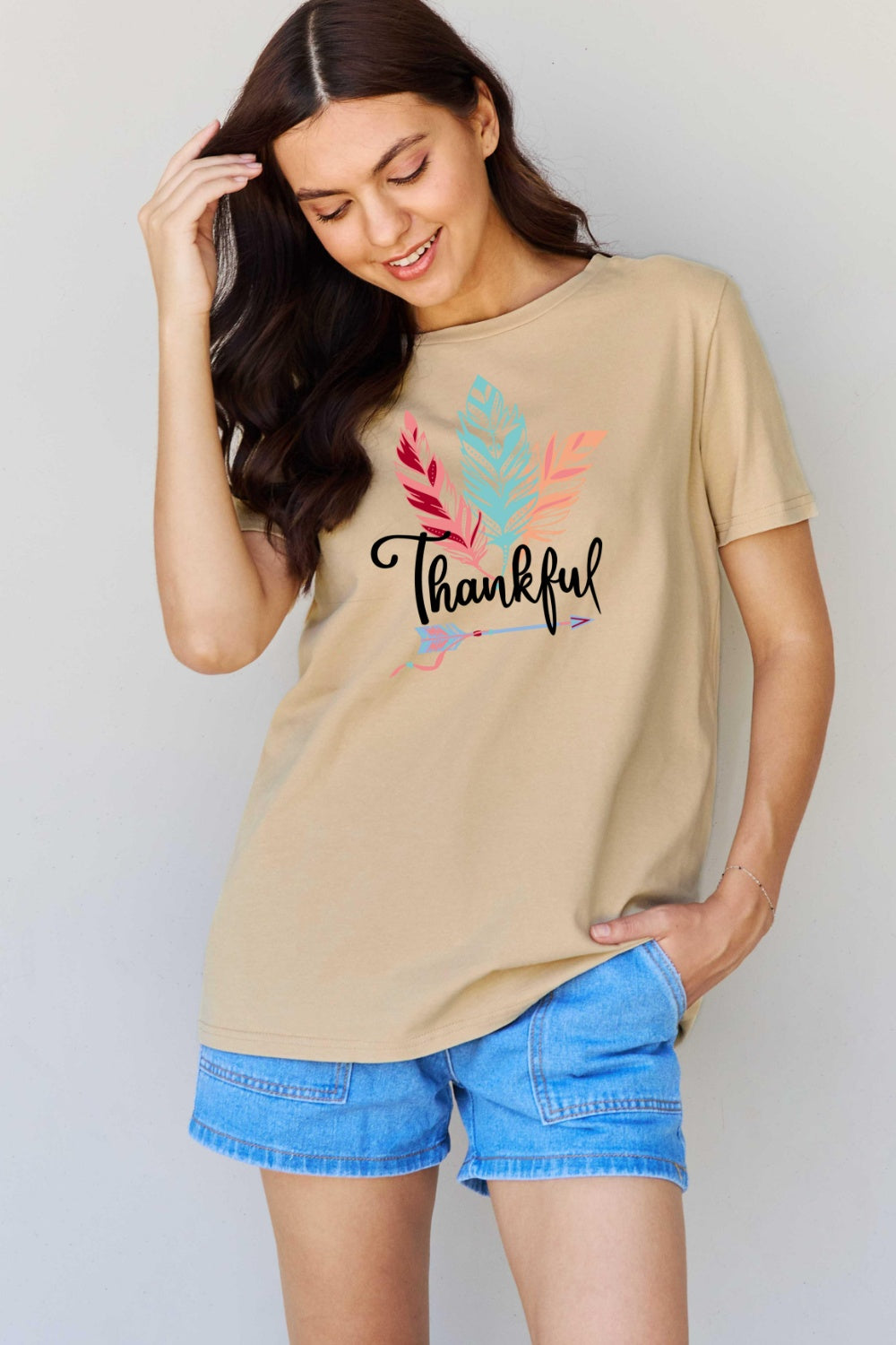 Simply Love Full Size THANKFUL Graphic T-Shirt