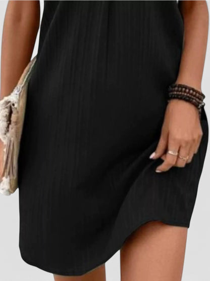 Full Size Casual V-Neck Short Sleeve Dress Plus Size
