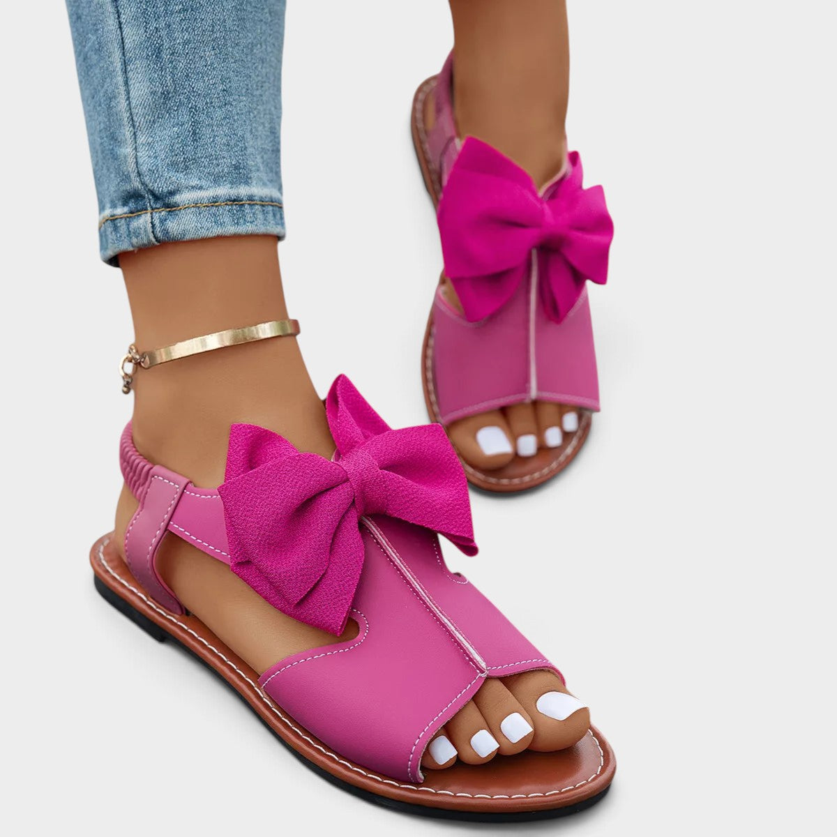 Open Toe Bow Sandals