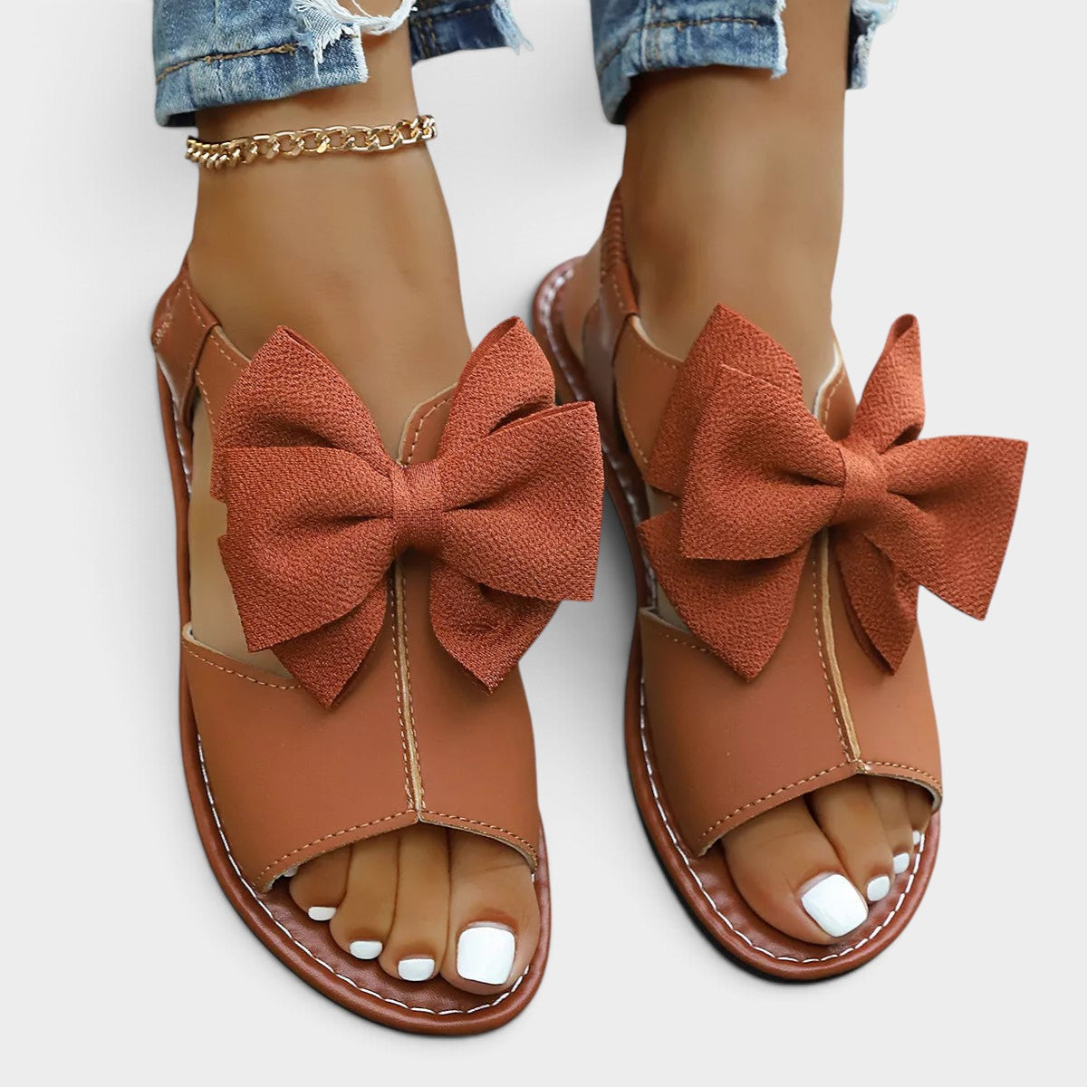 Open Toe Bow Sandals