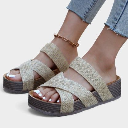 Braided Strap Platform Sandals