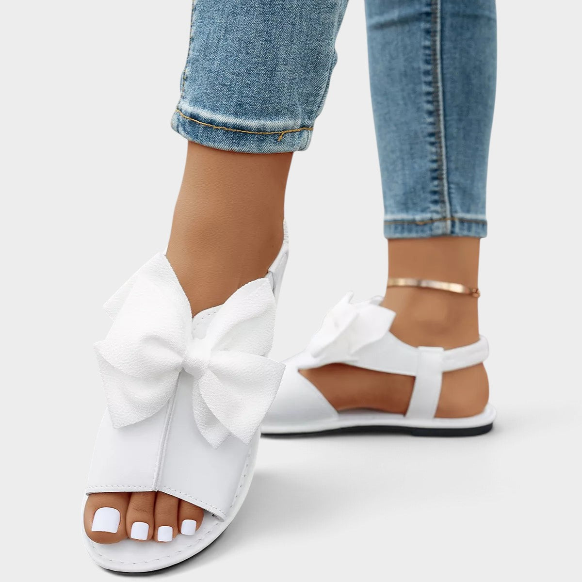Open Toe Bow Sandals