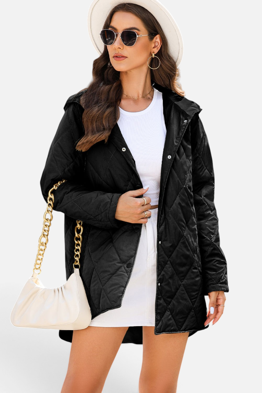Lifestyle image of product styled for a chic daytime look