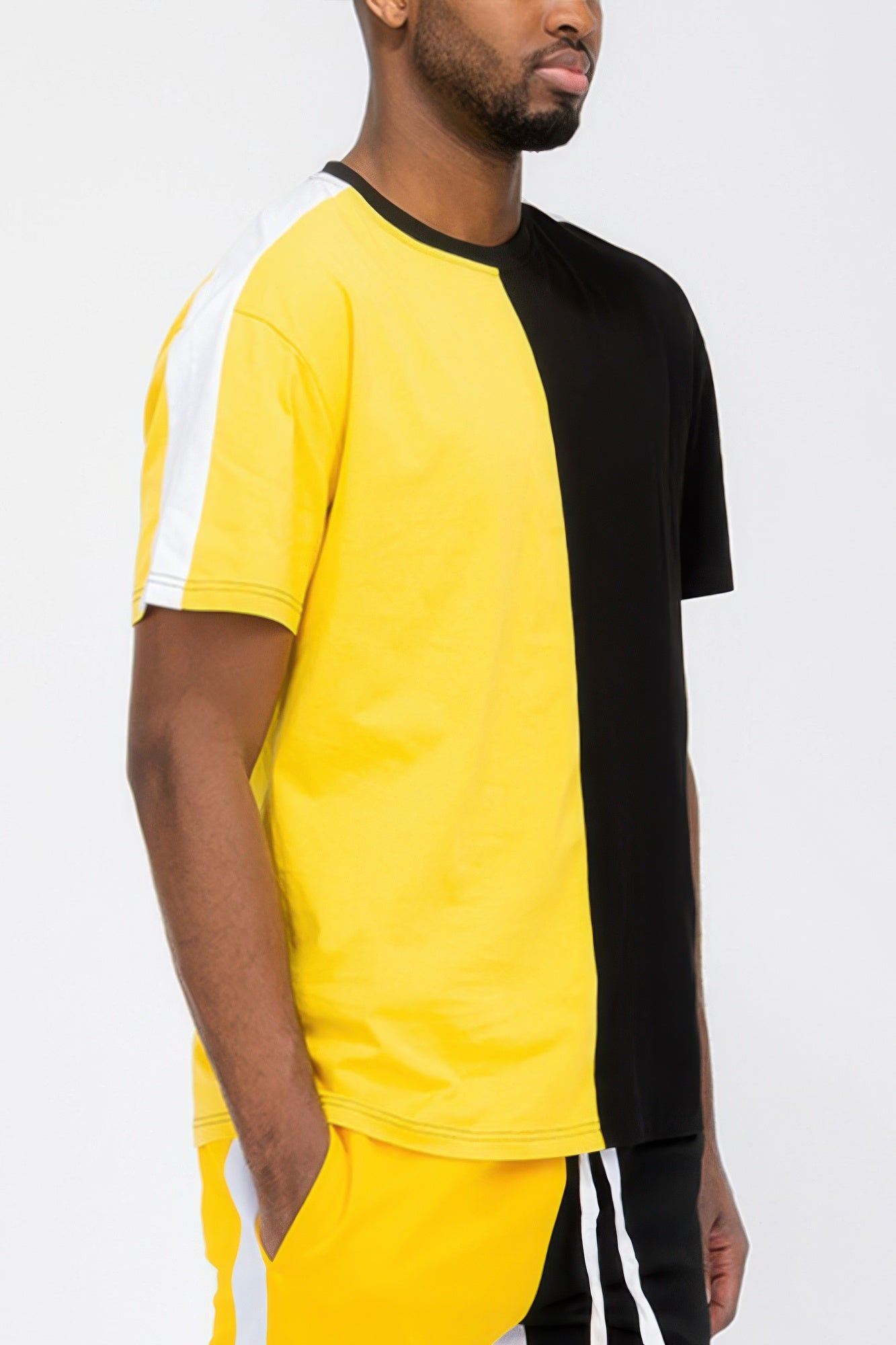 Two Tone Color Block Short Sleeve Tshirt